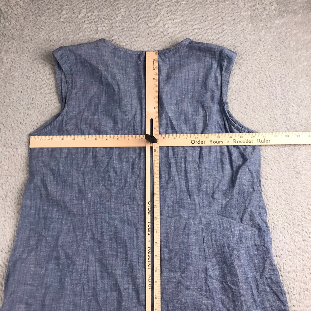 Ariat Katy Embroidered Chambray Shift Dress Womens XL Blue V Neck Tassel Cowgirl - Picture 7 of 10